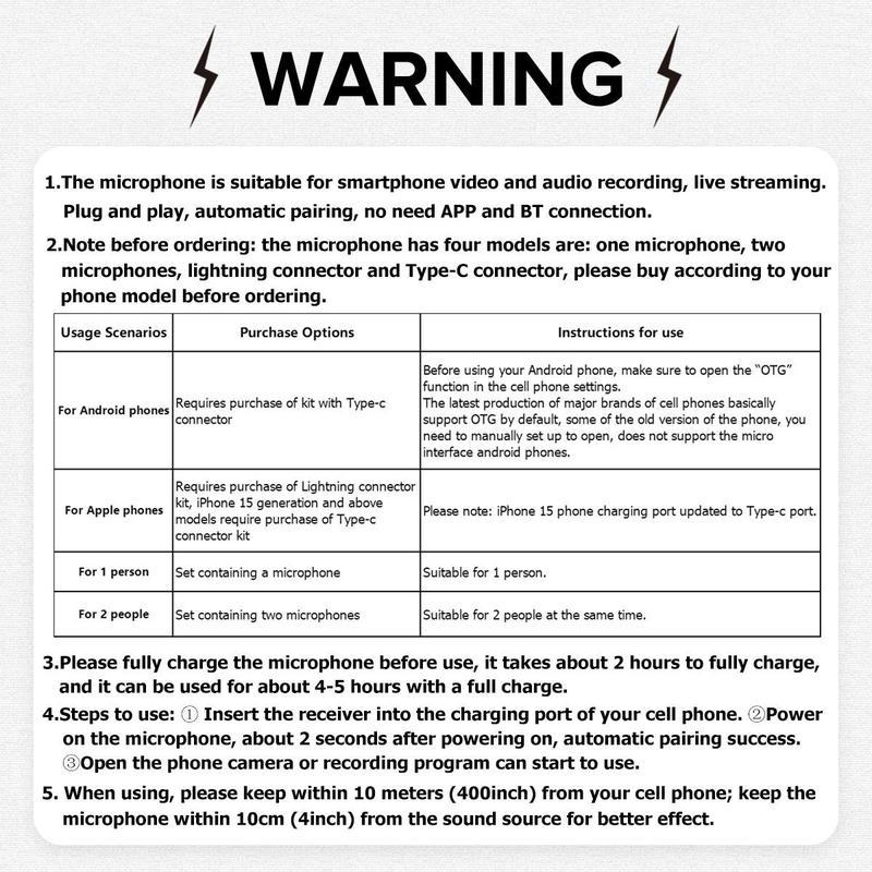 Plug-and-Play Wireless Lapel Microphone with Noise Reduction, Pink Dual Mic for iPhone & Android