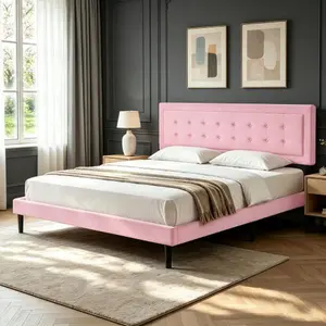Bellemave   Full /Queen/King  Size Upholstered Platform Bed Frame with Wood Slats Support