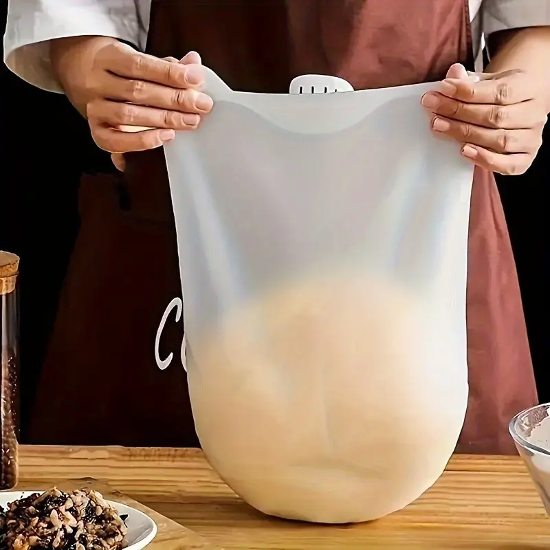 4 lbs-Home Use Kneading Dough Bag Silicone Thickened Non-Stick Baking Kneading Board Food Grade Dough Bag Rolling Mat Bag Proofing