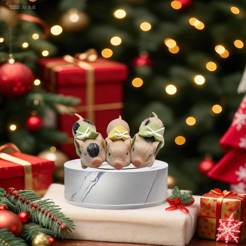 VOLOBE 5 Inches Silicone Piglet, Soft Mini Realistic Piggy Toy, Gift Box with Silicone Piglet Accessories, Kids Lifelike Reborn Doll(Dora)