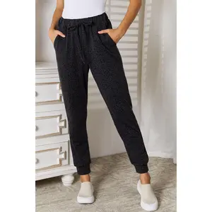 Basic Bae Leopard Print Joggers with Pockets