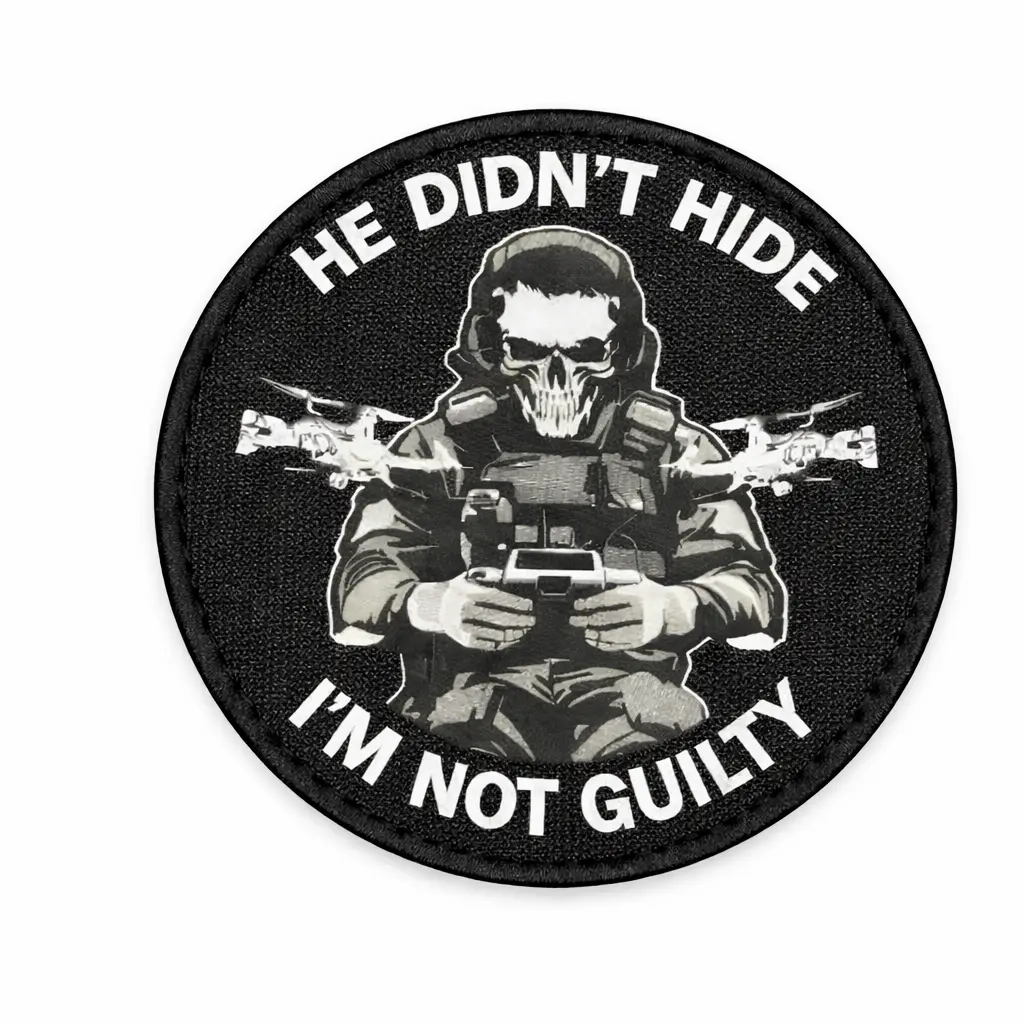 Embroidered Skull Motif Tactical Letter Patch with Embroidered Letters - Easy-Attach Sewing Fabric Accessory, Dark Humor Design for Tactical Enthusiasts, Letter Patches