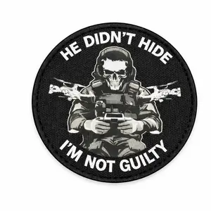 “He Didn’t Hide… I’m Not Guilty” Patch Dark Humor Tactical Patch