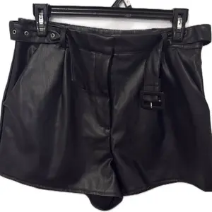 Black Pleather Shorts