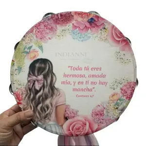 You're Beautiful Tambourine Synthetic Leather Non-Slip Grip Metal Cymbals Premium Wood