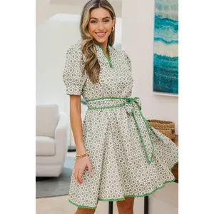 NURSING COLLECTION: Classy Intentions Green Medallion Dress