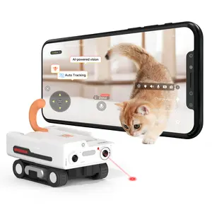 PICKFUN A3 Pet Monitoring Camera, Movable Indoor WiFi Cam with 2-Way Talk, Night Vision, 1080P Video, Self-Charging, Auto-Cruise, Ball Launching & Feeding for Cats and Dogs