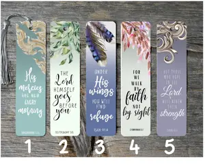 Religious Themed Metal Bookmarks with Bible Verses, Metal Bookmarks for Book Lovers, Ideal for Literature & Art Collections and Decoration Sticker Use