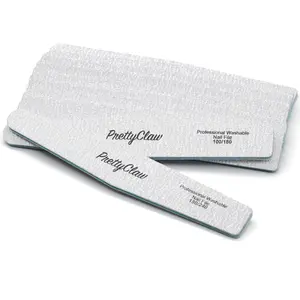 PrettyClaw 10pc Nail File Zebra 180/240 Grit Professional Acrylic Nail Files 7 Inch Gel-X Manicure, Smoothing & Cutics for Nail Care