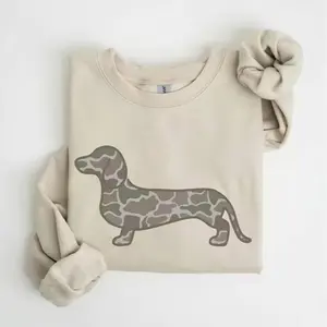 Dachshund Duck Camo Sweatshirt, Duck Camo Wiener Dog, Duck Camo Doxie Crewneck, Doxie Lover Sweatshirt, Dachshund Mom Dad Sweatshirt