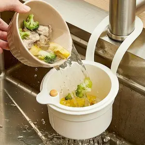 Self-Cleaning Push-Type Sink Filter Basket, Strainer Basket, Automatic Food Waste Drain Basket, Food Colander Kitchenware, Detachable Bottom, Easy Installation