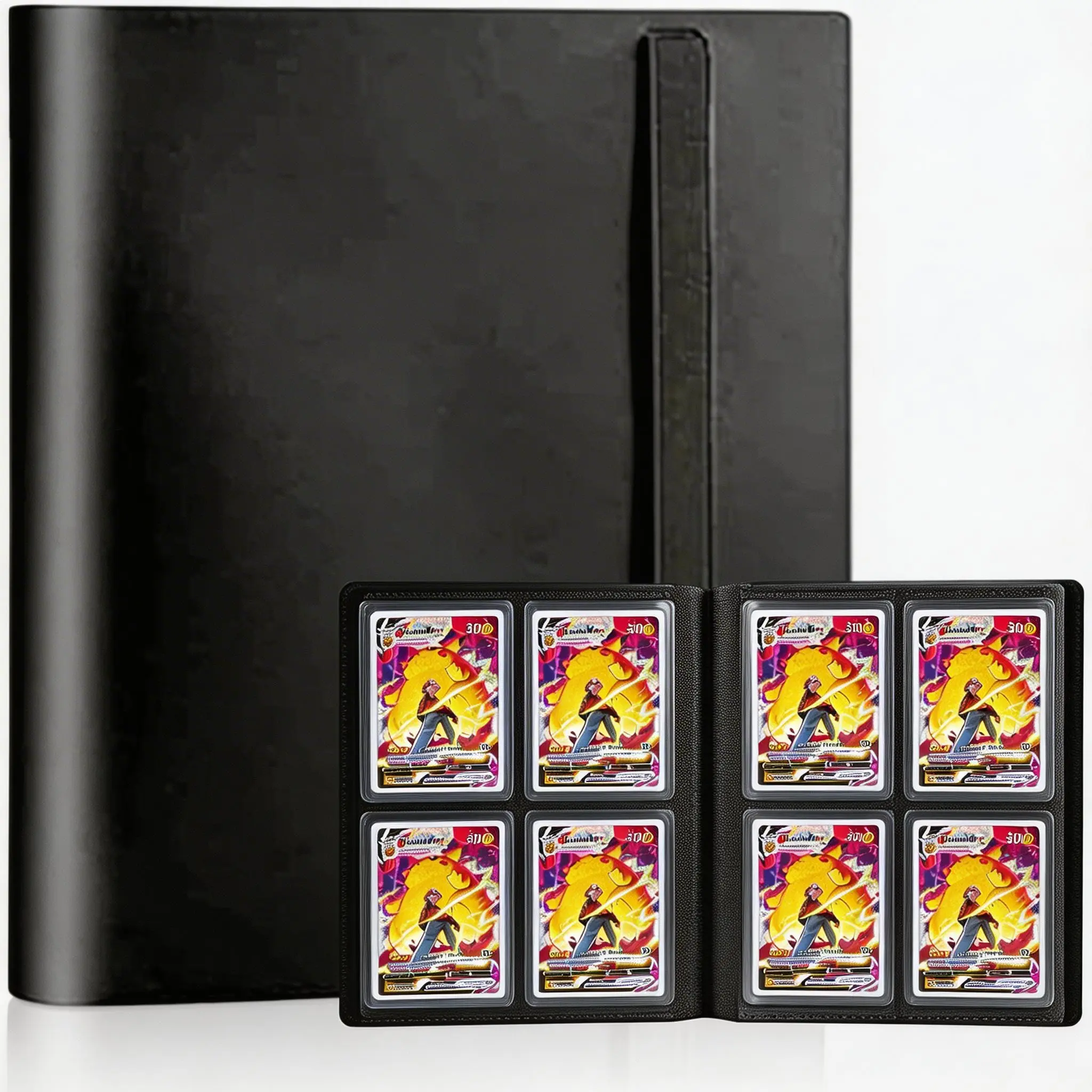 large pokemon card holder KarlyPro Binder Compatible with Pokemn Jumbo Cards,100+ Pockets Hold Oversize Big Cards,3 Rings With 50 Double Side Removable Premium Sleeves-Portable & Lightweight (X-Large 5.9"x8.1") Toys Downtown sports cards Jumbo Card Binder for Pokemon