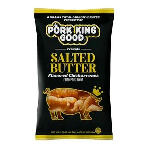 Pork King Good Salted Butter Pork Rinds 4 pack Snack Crispy Crunchy Popcorn