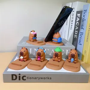 Capybara PVC Phone Stand - Mobile/Cellphone/Smartphone Accessory, Charming Figurine, Desk Decor, Perfect Gift for Desk Enthusiasts