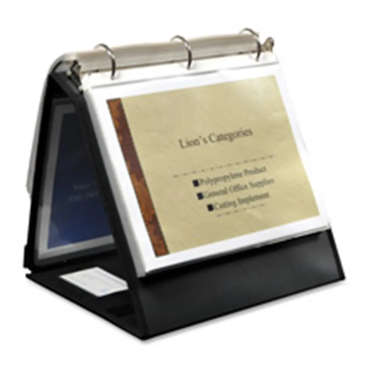 212 MAIN Sturdy Horizontal Easel Binder, 0.75in Capacity, 11in x 8.5in Size, Black, Business Card Holder, Label Holder, 10 Refill Pockets, 30% Recycled Material, Black Matte Finished Inserts, Easy Setup for Presentations