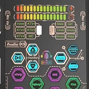HICALL Professional USB Audio Mixer, 2 Mic Interface with XLR Inputs, 48V Phantom Power, Monitor Volume Control for Podcasting, Home Studio Recording, Voice Over on PC and Mac