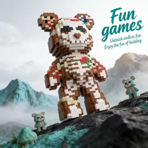 Lucky Holiday Bear Ornament, Trendy Toy Decoration, Creative Handmade DIY Figurine, Christmas Halloween Festival Gift, Birthday Present