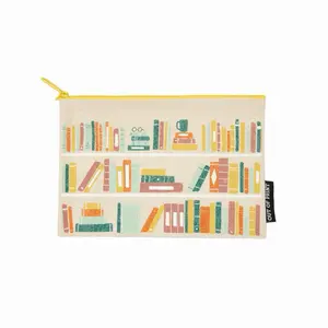 Bookshelf Pouch by 9" W x 6" H 100% Cotton Canvas With Zipper Out of Print