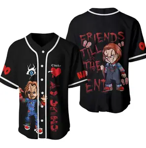 Personalized Horror Chucky Friends 3D Baseball Jersey