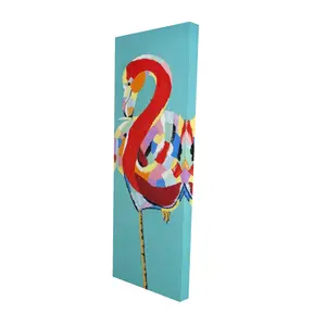 Begin Home Decor 2080-4816-AN234 16 x 48 in. Colorful Flamingo Canvas - Exotic Red Animals Home Decor