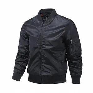 Bomber Jacket Men Winter Coats Full Zip Windbreaker Mens Jackets Casual Work Coats