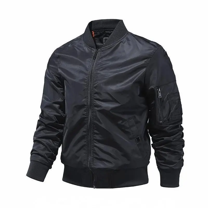 Bomber Jacket Men Winter Coats Full Zip Windbreaker Mens Jackets Casual Work Coats