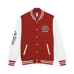 Letterman Jacket — Retro IDGNS Logo Varsity Jacket (Red & White)