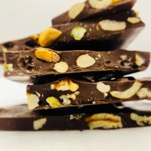 Dark Chocolate Nut Bark Snack Dessert - Perfect for Any Occasion see's candy