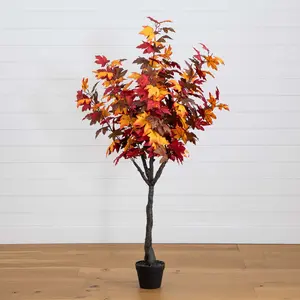 5' Artificial Fall Smoky Maple Tree