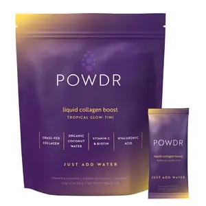 drinkpowdr Liquid Collagen Boost – Daily Beauty Support with Biotin & Hyaluronic Acid, Tropical Coconut Pineapple, Clean & Allergen‑Free