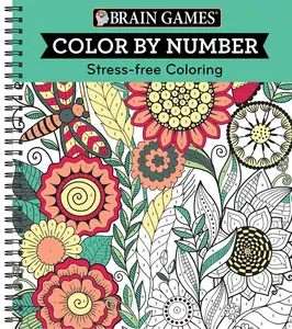 Brain Games - Color by Number: Stress-Free Coloring (Green) -- Spiral-bound