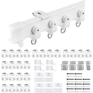 Flexible Ceiling Curtain Track |   9.8 ft (3 m) Curved Curtain Rail with Mute Rollers |   Bendable Mount for Shower Bay Window RV Room Divider
