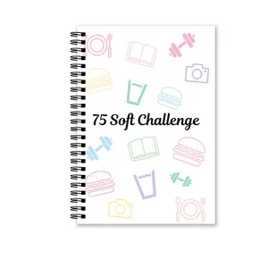 75-Day Challenge Log Book, Spiral Bound Tracking Notebook, Ideal for Lifestyle Changes, Records Diet, Fitness, Hydration, Reading, 75 Days Use