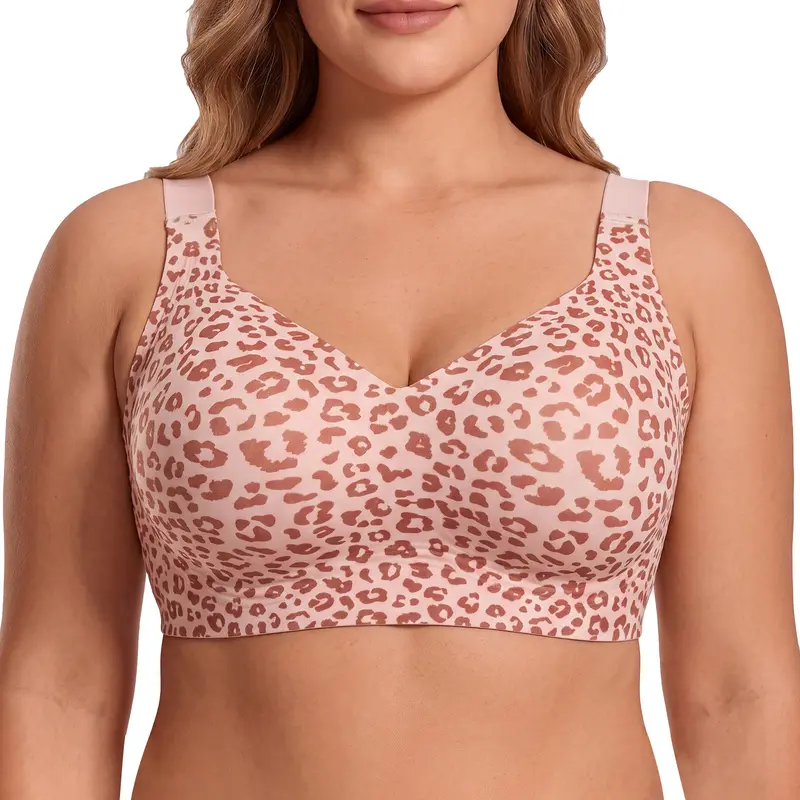 VRCOMFY Women's Jelly Bra Wire-Free Pushing-Up Bra Seamless Lifting Bra Full-Coverage Lifting Plus-Size Bra Comfortable Lifting Everyday Bra
