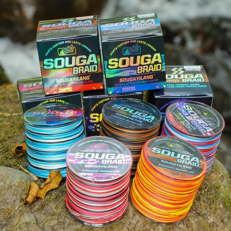 Sougayilang Fishing Line 300M/328YDS 6 Color Braided Fishing Lines  4-Strands 8-Strands PE Spinning Fishing Reel Braided Line