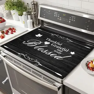 Soft Electric Stove Cover Cook Top Panel Protector Pad,Vintage Letter Design, Scratch Resistant, Easy Clean, Multi-Purpose Kitchen Cover