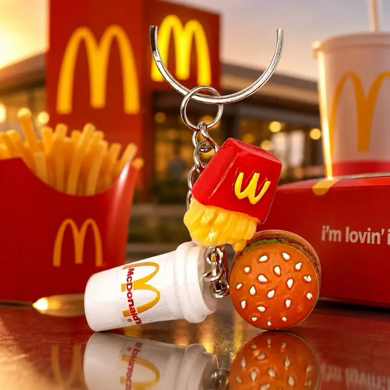 McDonald’s Keychain - Resin with Metal Components, Functional Design, Perfect Gift Idea