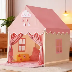 Princess Castle Play house Tent Indoor & Outdoor Children's Fun Game Amusement Park with Large Space Parent Child Interactive Dreamy Circular Window Perfect Gift for Kids