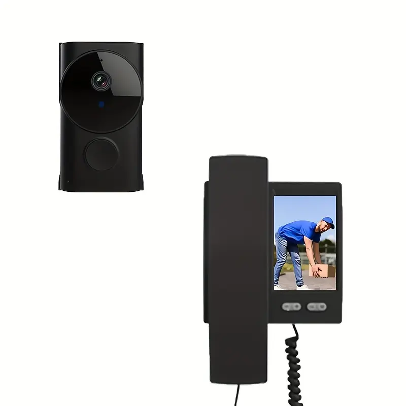 Wireless Video Door Phone System with 3.5-Inch IPS Screen Monitor Doorbell Kit - Infrared Night Vision, Outdoor Camera, 2-Way Intercom, No WiFi/APP Needed, 1-Click Operation for Home, Office Security