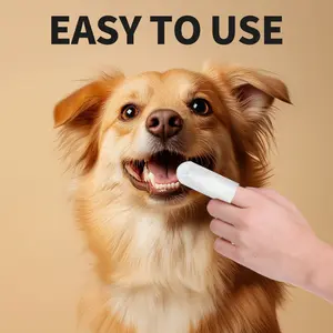 Pet Dental Wipes, Oral Care Finger Brushes, Removes Plaque & Tartar, Eliminates Bad Breath, No-Rinse Design, Ideal for Pet Teeth Cleaning