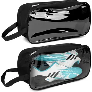 2 Pack Soccer Shoe Carrying Bag, Soccer Cleats Storage Bag, Fit Up to  Men Size 13 Soccer Shoes, Compact Soccer Boots Duffle Bag with Water Resistant Design (Black)