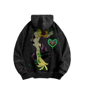 Jolyne Kujo Themed Washed American-Style Hoodie from *JoJo's Bizarre Adventure*, Made in the USA | Premium 100% Cotton Street wear Hoodie | Loose Fit