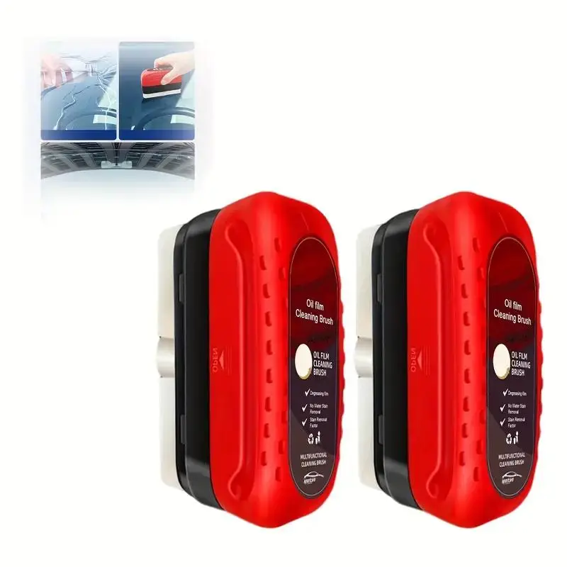 Car Glass Oil Film Cleaning Brush, Car Glass Cleaning Brush with Integrated Liquid Coating, Rainproof & Anti-fog Cleaning Brush for Car Windshield