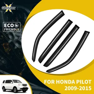 Tape-On Outside Window Visors Sun Rain Guards Vent for Honda Pilot 4-Door 2009-2015, Mount Wind Deflectors, 4PCS