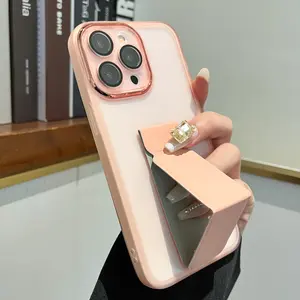 Fashion Phone Case with Folding Stand, Phone Protective Cover, Phone Accessory Compatible with iPhone 16 15 14 13 12 11 Plus/Pro/Pro Max