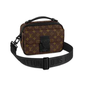 Louis Vuitton S-Lock Messenger Bag for Men – Classic Monogram Canvas and Leather, Brown and Black