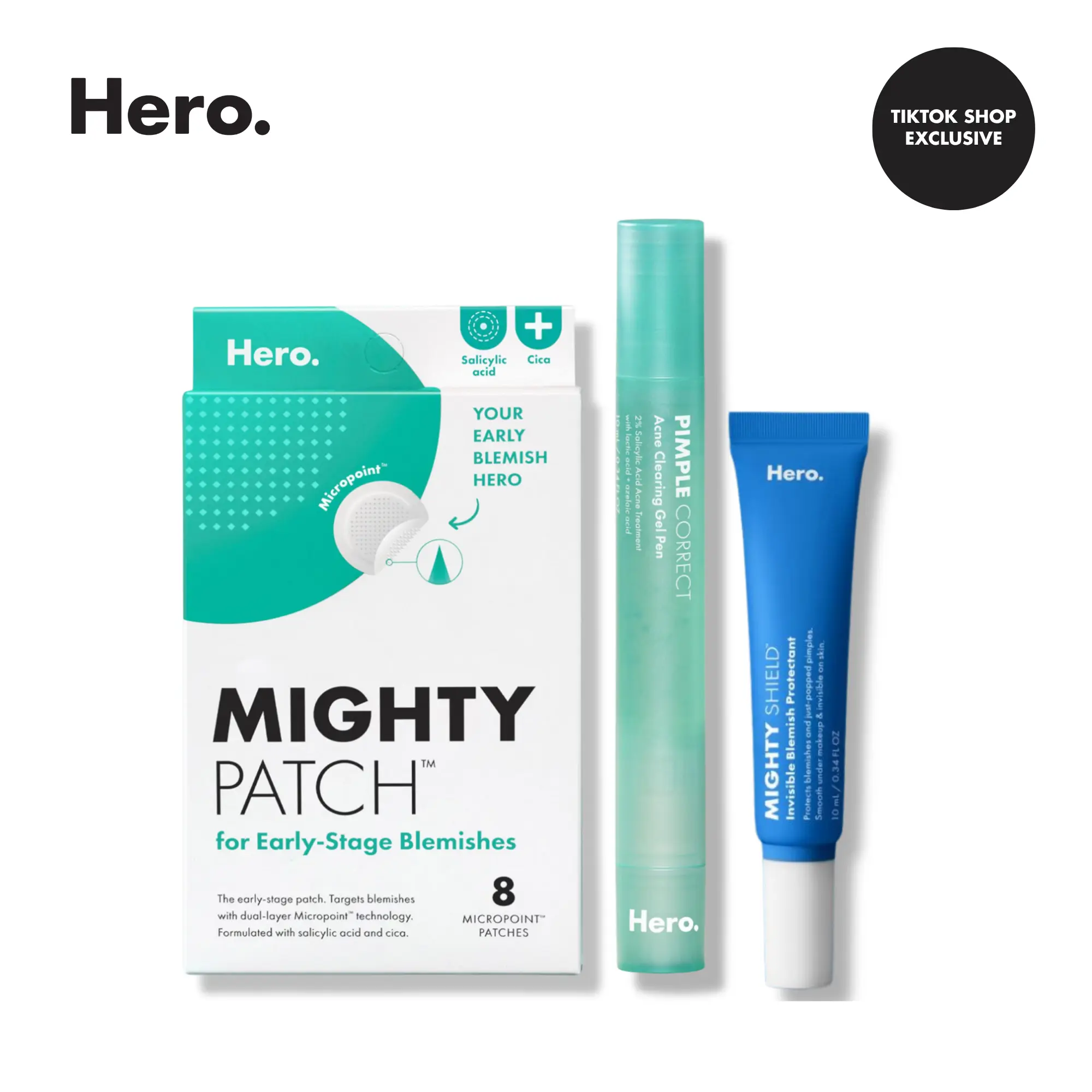 Hero Mighty Patch for Early Stage Blemishes + Pimple Correct Pen + Mighty Shield, Holiday 2026
