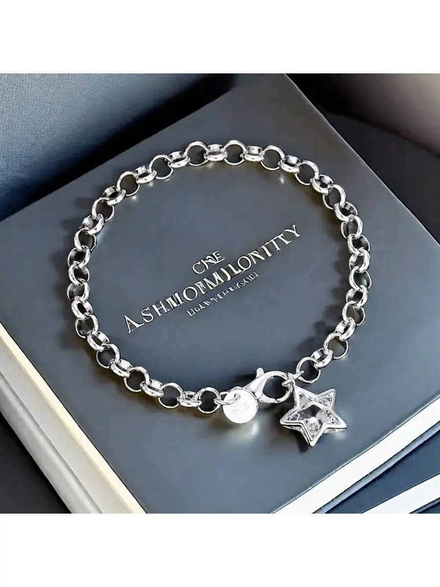 Unisex Exquisite Trendy Bracelet - Fashionable Jewelry Accessories, 5-Pointed Star Costume Bangle, High Quality Elegant Versatile Design, Suitable for Work Wear & Gifting