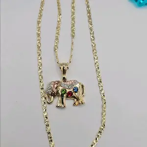 Elephant cute necklace gold-plated regular style