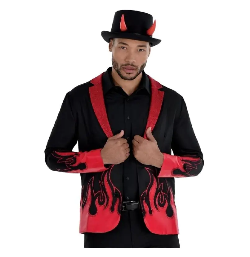 Devil Top Hat with Horns - Costume Accessory - One Size